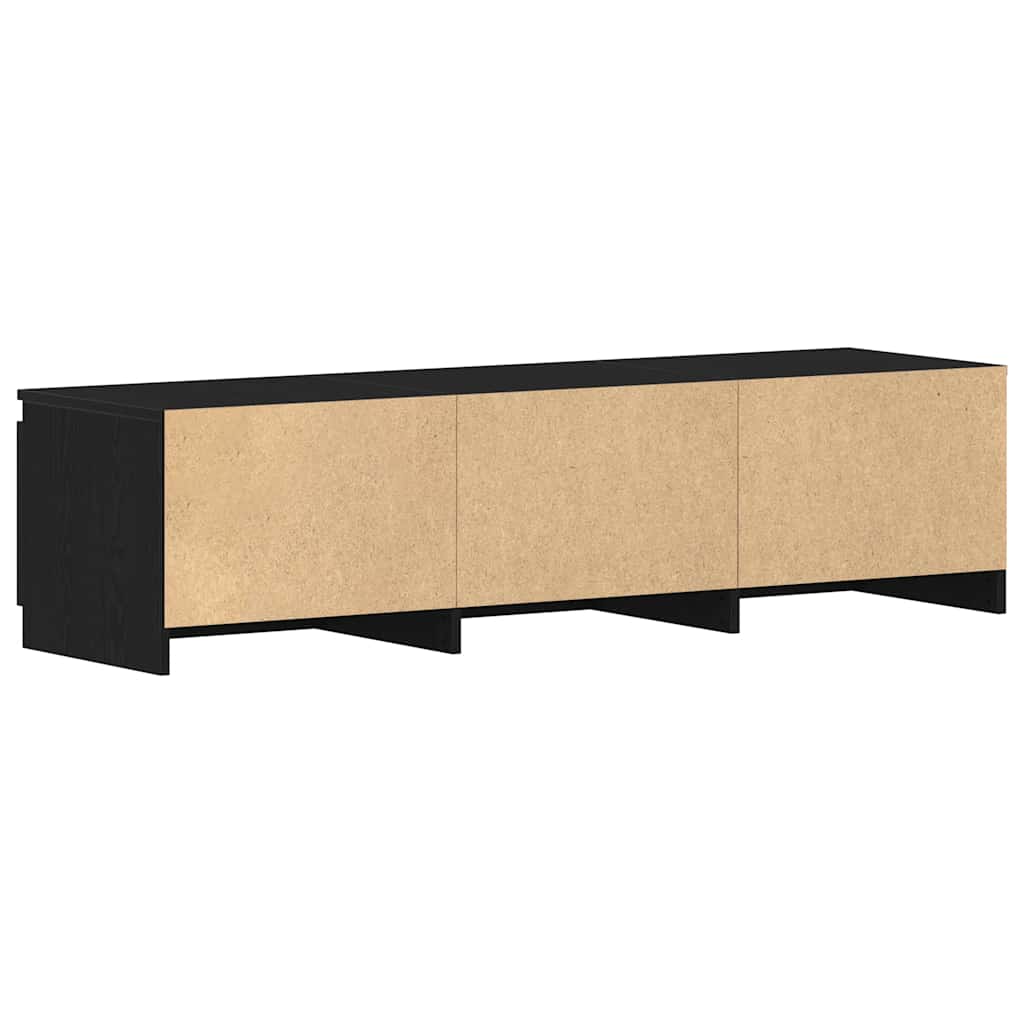 Έπιπλο Τηλεόρασης Μαύρο Δρυς 140x40x36 εκ. από Τεχνητό Ξύλο - Pakobazaar