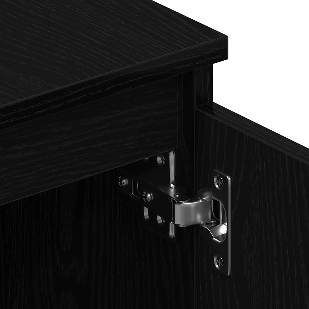Έπιπλο Τηλεόρασης Μαύρο Δρυς 140x40x36 εκ. από Τεχνητό Ξύλο - Pakobazaar