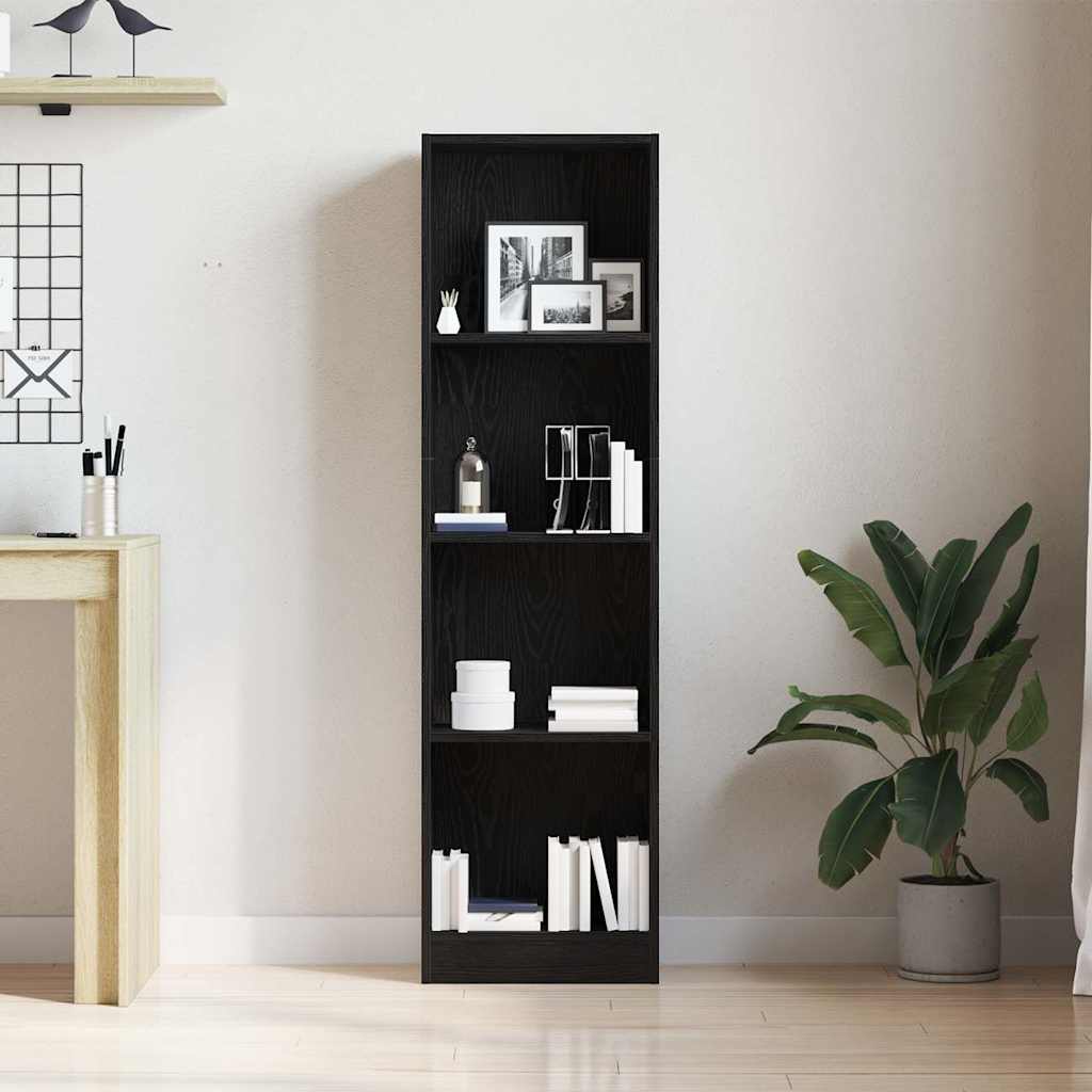 Βιβλιοθήκη Μαύρη Δρυς 40x24x143 εκ. από Τεχνητό Ξύλο - Pakobazaar