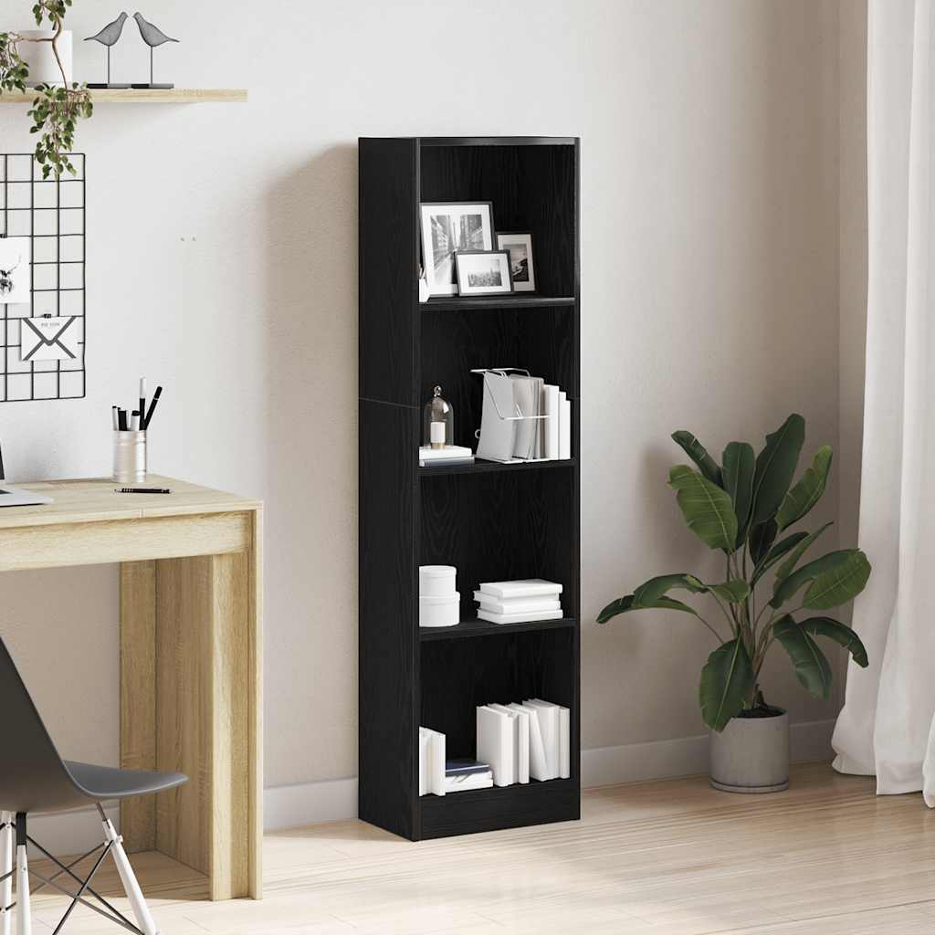 Βιβλιοθήκη Μαύρη Δρυς 40x24x143 εκ. από Τεχνητό Ξύλο - Pakobazaar