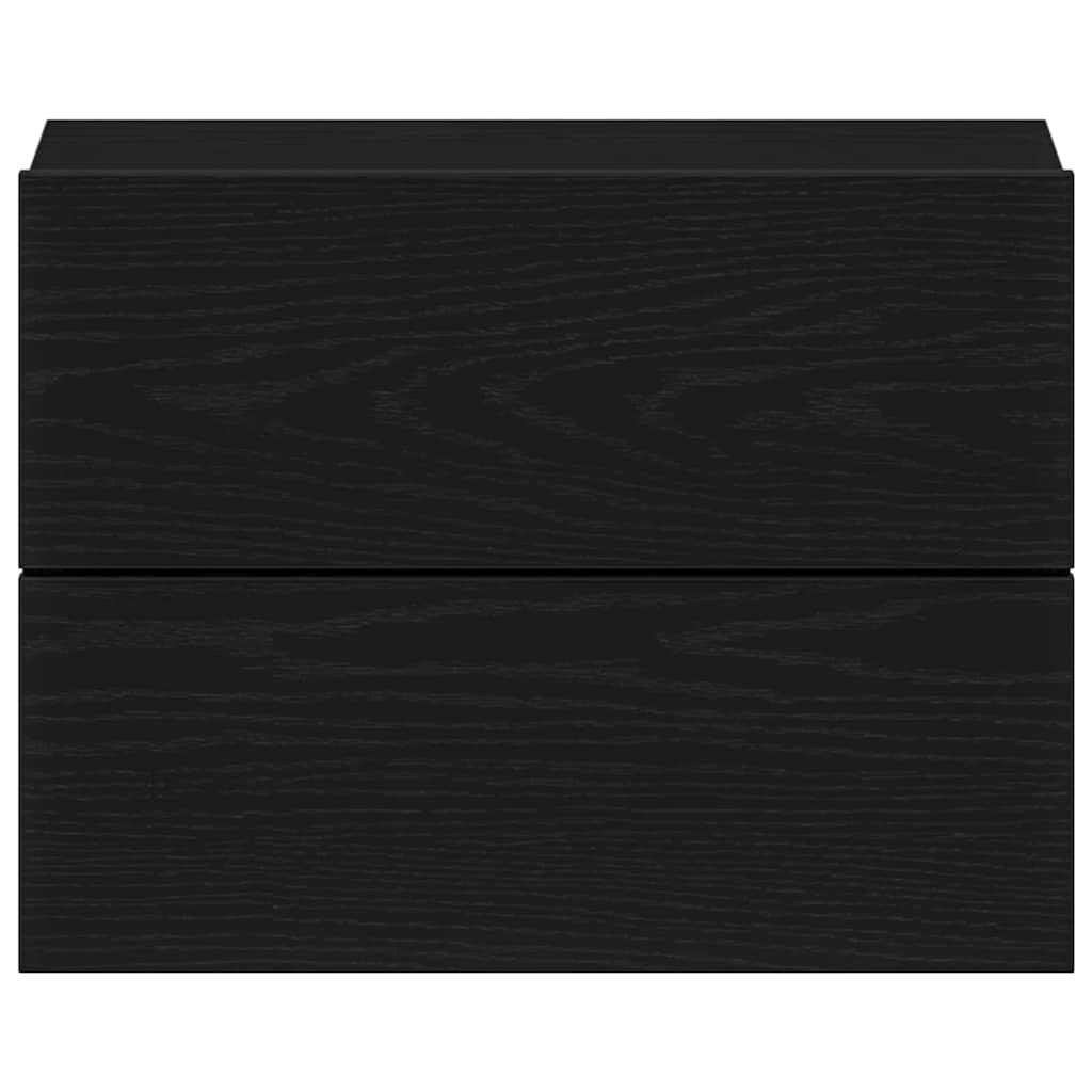 Κομοδίνο 2 pcs Μαύρη Οξυά 40 x 30 x 30 εκ Επεξεργασμένο ξύλο