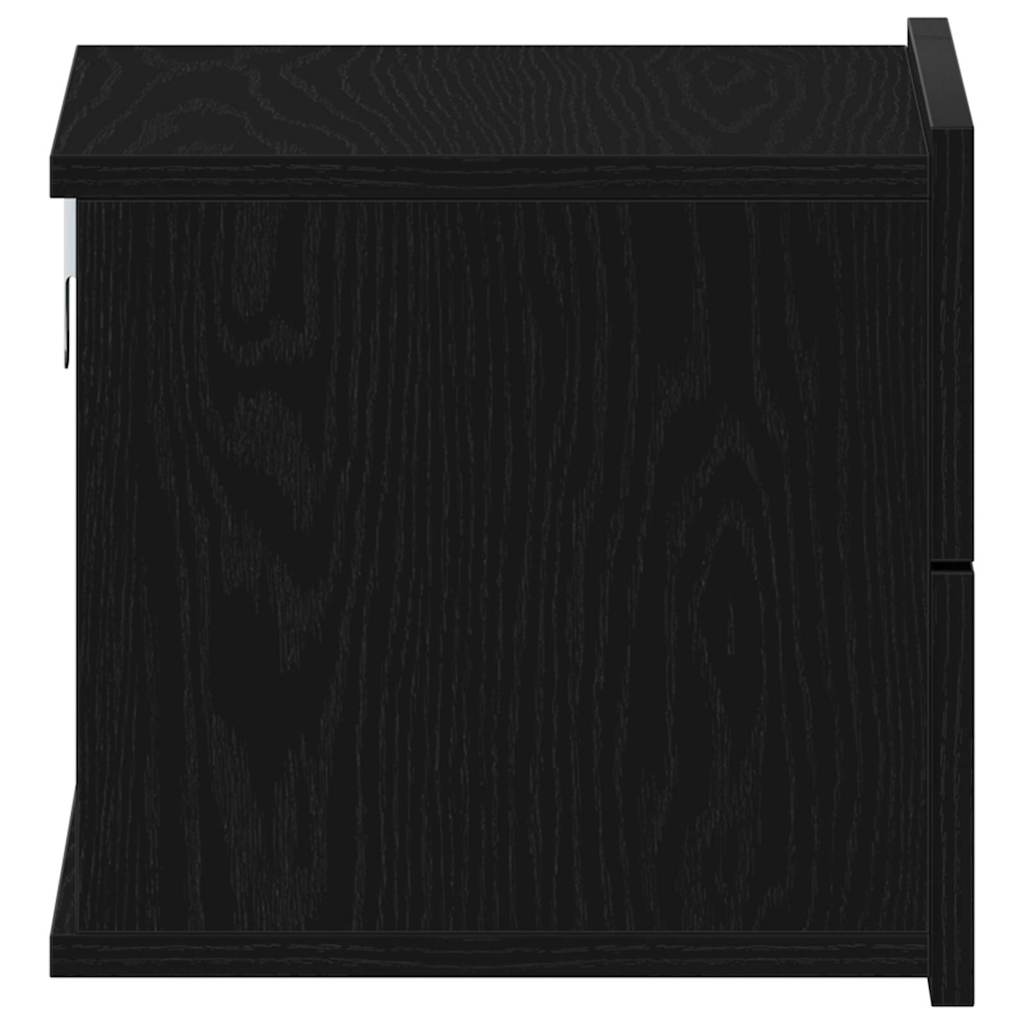 Κομοδίνο 2 pcs Μαύρη Οξυά 40 x 30 x 30 εκ Επεξεργασμένο ξύλο