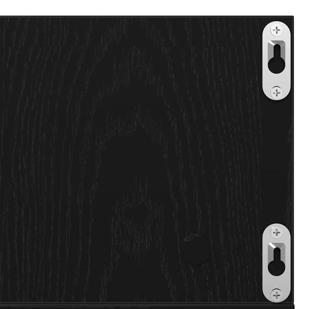 Ράφι Τοίχου Μαύρη Οξυά 75 x 18 x 18 εκ. Επεξεργασμένο ξύλο