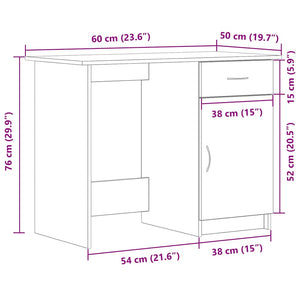 Γραφείο Μαύρη Οξυά Επεξεργασμένο Ξύλο 100 x 50 x 76 εκ.