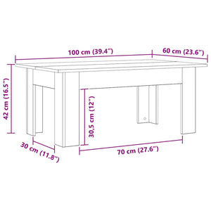 Τραπεζάκι σαλονιού Μαύρη Οξυά 100 x 60 x 42 cm