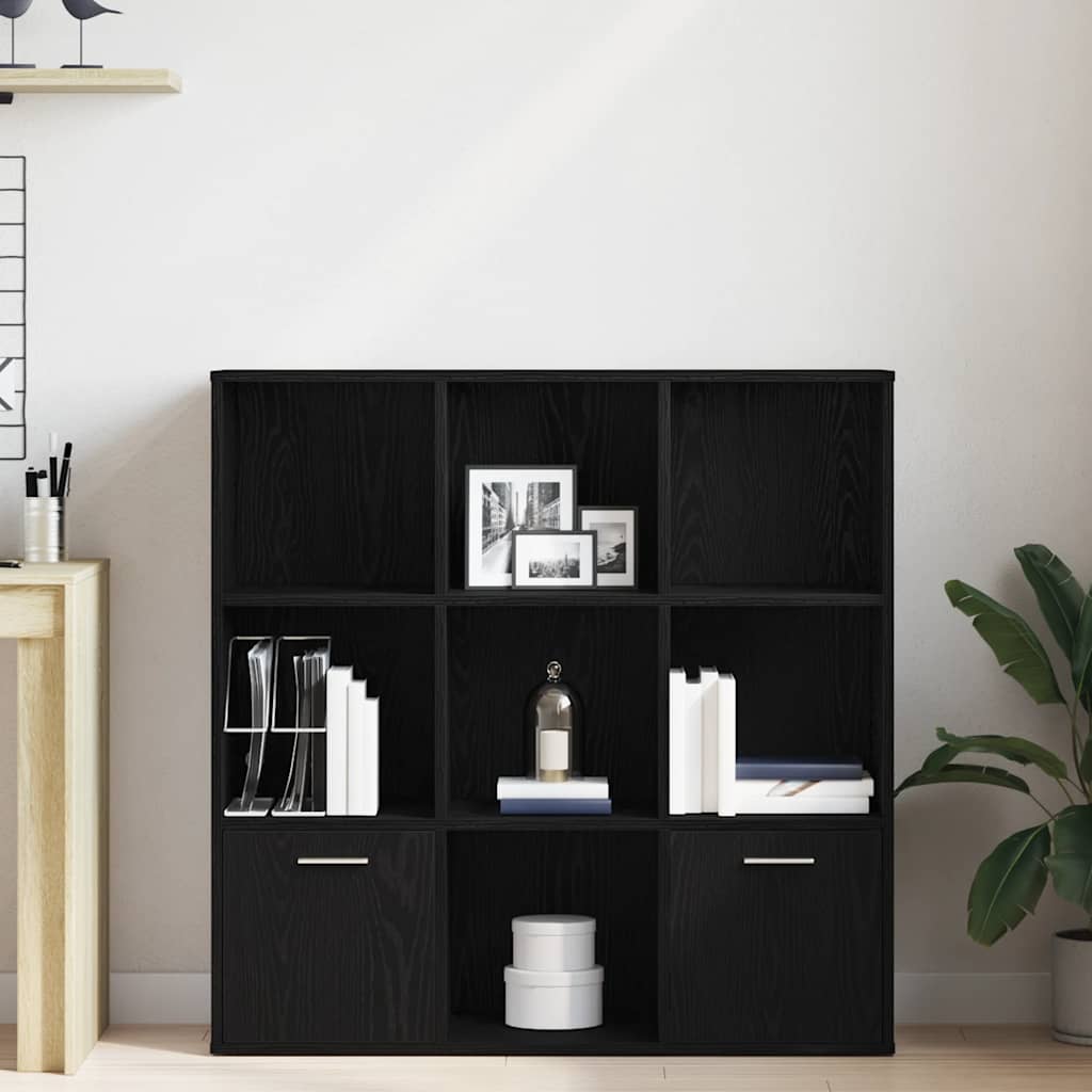 Βιβλιοθήκη Μαύρη Δρυς 98x29x97,5 εκ. από Τεχνητό Ξύλο - Pakobazaar