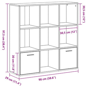 Βιβλιοθήκη Μαύρη Δρυς 98x29x97,5 εκ. από Τεχνητό Ξύλο - Pakobazaar