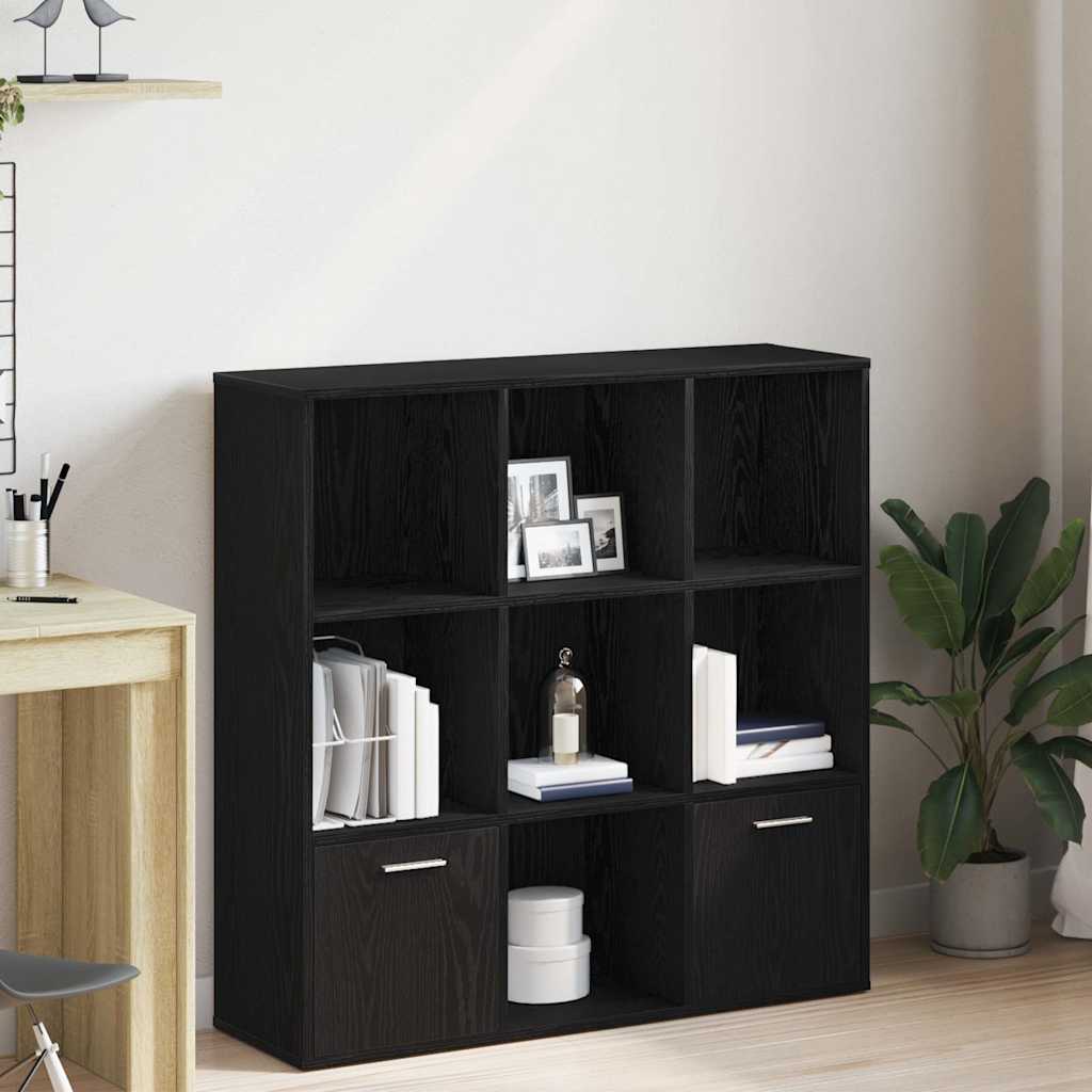 Βιβλιοθήκη Μαύρη Δρυς 98x29x97,5 εκ. από Τεχνητό Ξύλο - Pakobazaar