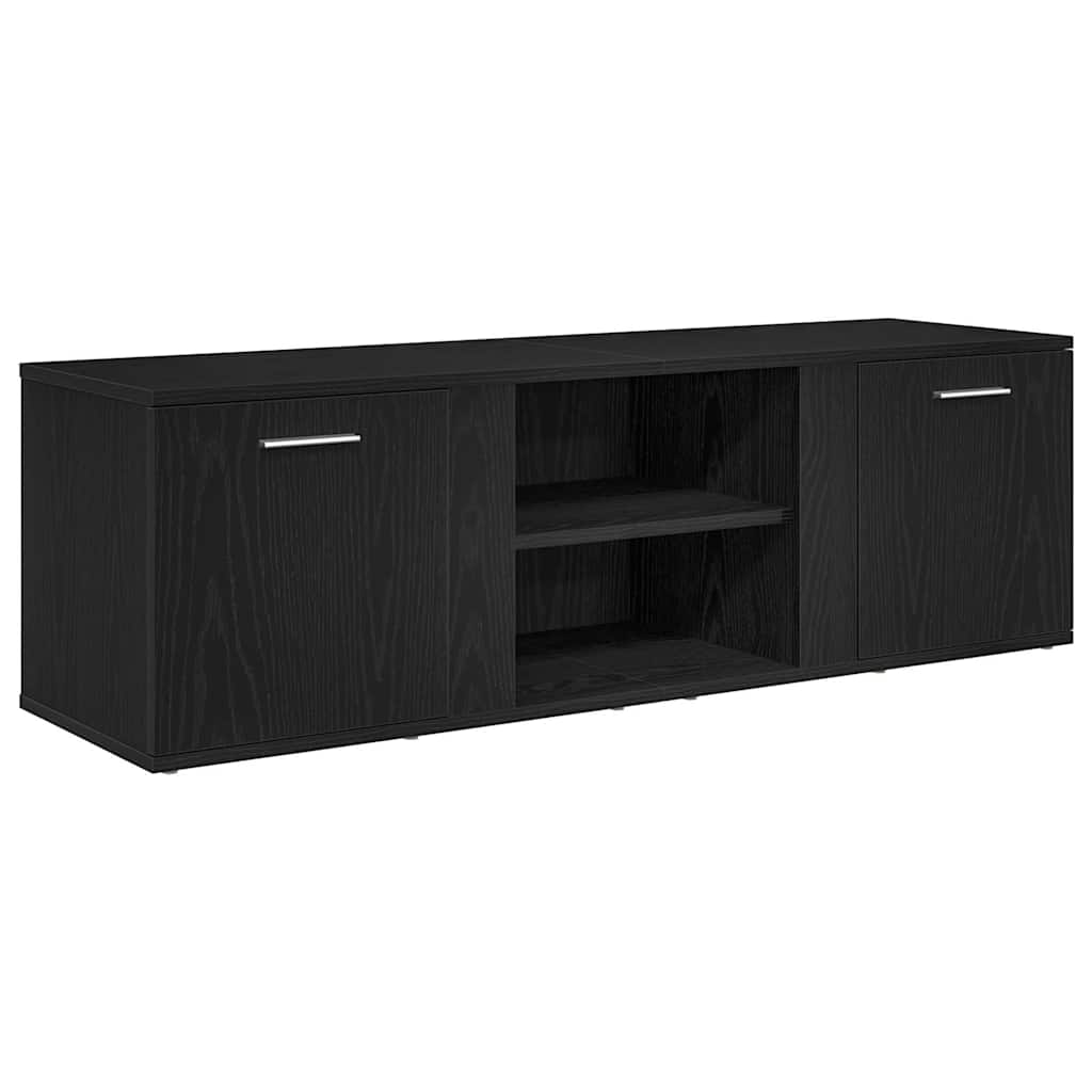 Έπιπλο Τηλεόρασης Μαύρο Δρυς 120x34x37 εκ. από Τεχνητό Ξύλο - Pakobazaar