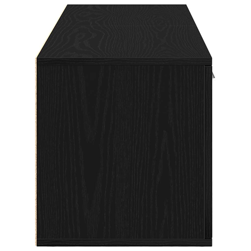 Έπιπλο Τηλεόρασης Μαύρο Δρυς 120x34x37 εκ. από Τεχνητό Ξύλο - Pakobazaar