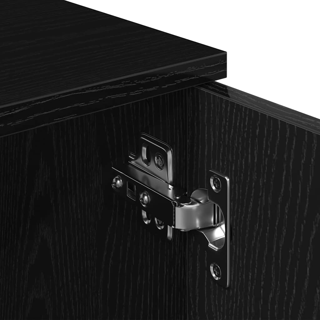 Έπιπλο Τηλεόρασης Μαύρο Δρυς 120x34x37 εκ. από Τεχνητό Ξύλο - Pakobazaar