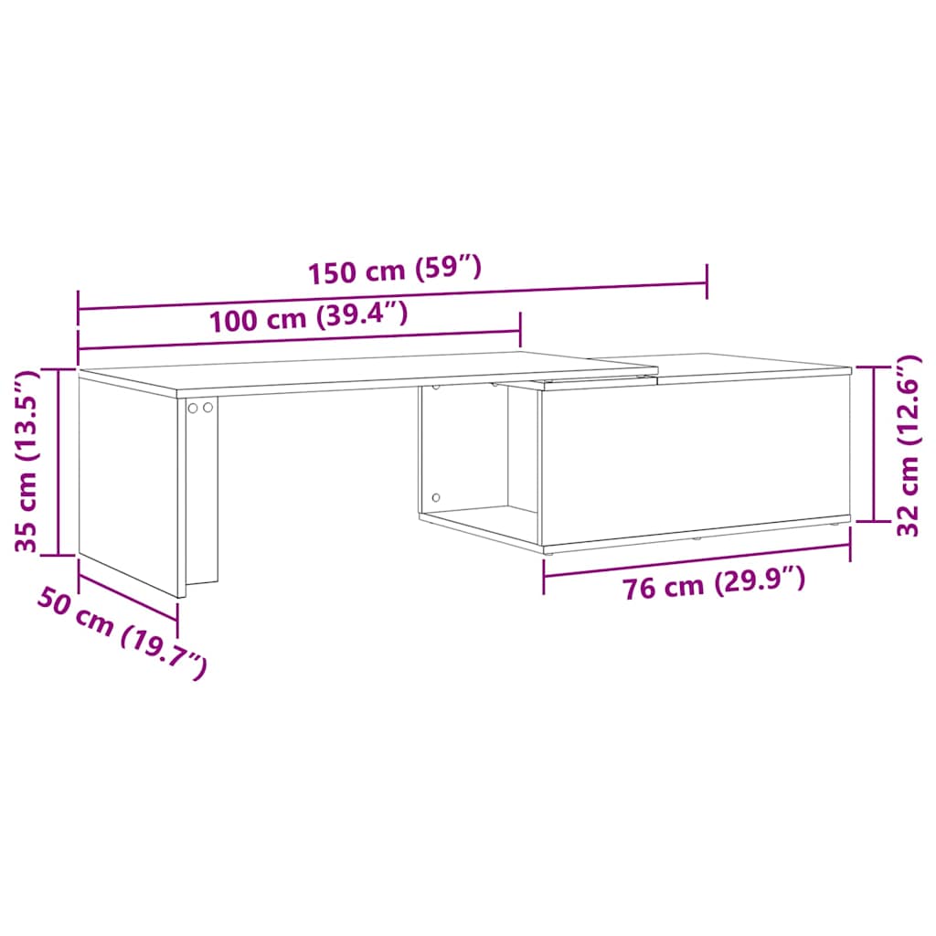 Τραπεζάκι σαλονιού Μαύρη Οξυά 150 x 50 x 35 εκ