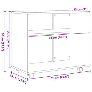 Βοηθητικό Τραπεζάκι Μαύρο Δρυς 70x35x60,5 εκ. από Τεχνητό Ξύλο