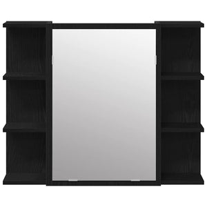 Ντουλάπα Καθρέφτη Μαύρη Δρυς 80 x 20,5 x 64 εκ