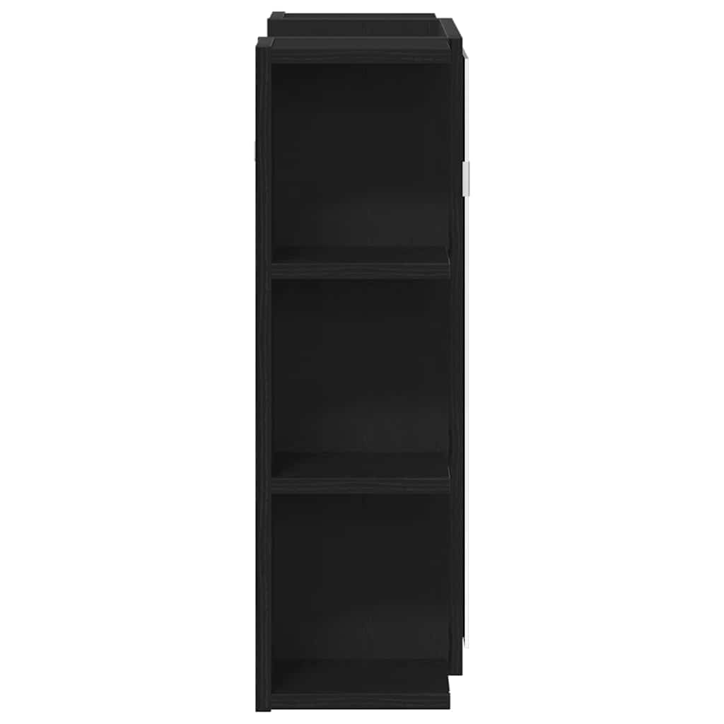 Ντουλάπα Καθρέφτη με ράφι Μαύρη Οξυά 80 x 20,5 x 64 εκ - Pakobazaar