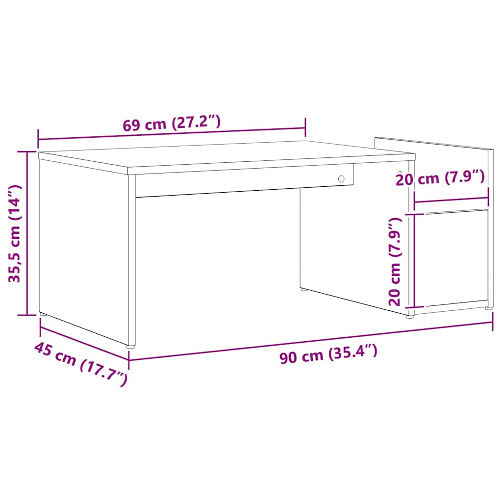 Τραπεζάκι σαλονιού Μαύρη Οξυά 90 x 45 x 35 cm