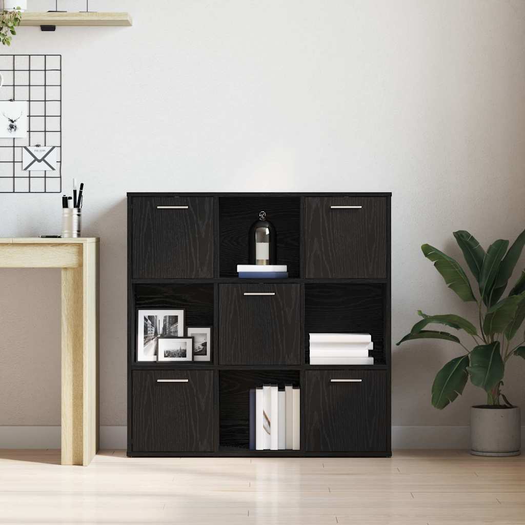 Βιβλιοθήκη Μαύρη Δρυς 90x28x90 εκ. από Τεχνητό Ξύλο - Pakobazaar