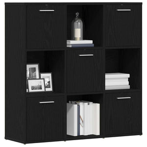 Βιβλιοθήκη Μαύρη Δρυς 90x28x90 εκ. από Τεχνητό Ξύλο - Pakobazaar
