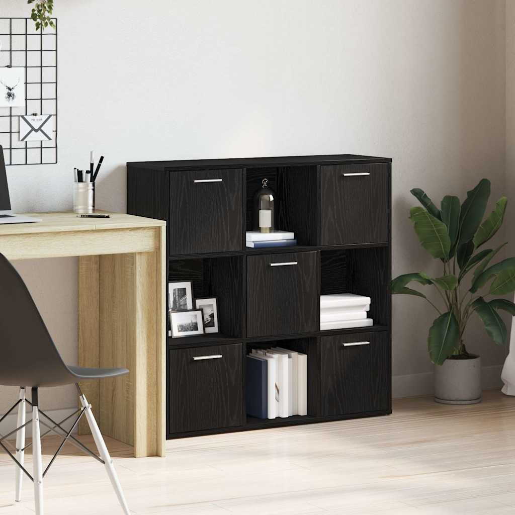 Βιβλιοθήκη Μαύρη Δρυς 90x28x90 εκ. από Τεχνητό Ξύλο - Pakobazaar