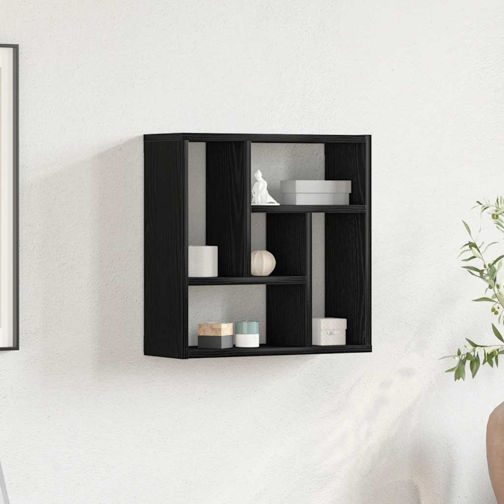 Ράφι Τοίχου Μαύρη Δρυς 45x16x45 εκ. από Τεχνητό Ξύλο - Pakobazaar