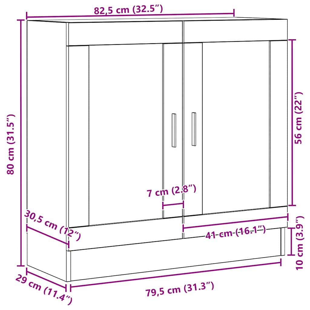 Βιβλιοθήκη Μαύρη Οξυά 82,5 x 30,5 x 80 cm Επεξεργασμένο ξύλο - Pakobazaar