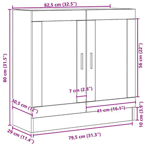Βιβλιοθήκη Μαύρη Οξυά 82,5 x 30,5 x 80 cm Επεξεργασμένο ξύλο - Pakobazaar