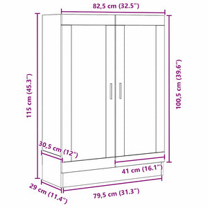 Βιβλιοθήκη Μαύρη Οξυά 82,5 x 30,5 x 115 εκ. Επεξεργασμένο ξύλο - Pakobazaar