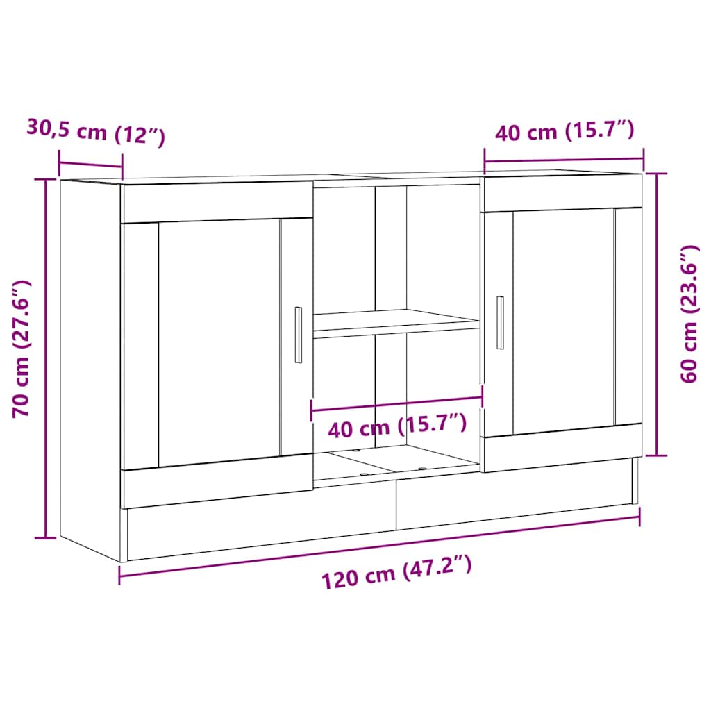 Πλαϊνό γραφείο Μαύρη Οξυά 120 x 30,5 x 70 εκ Επεξεργασμένο ξύλο - Pakobazaar