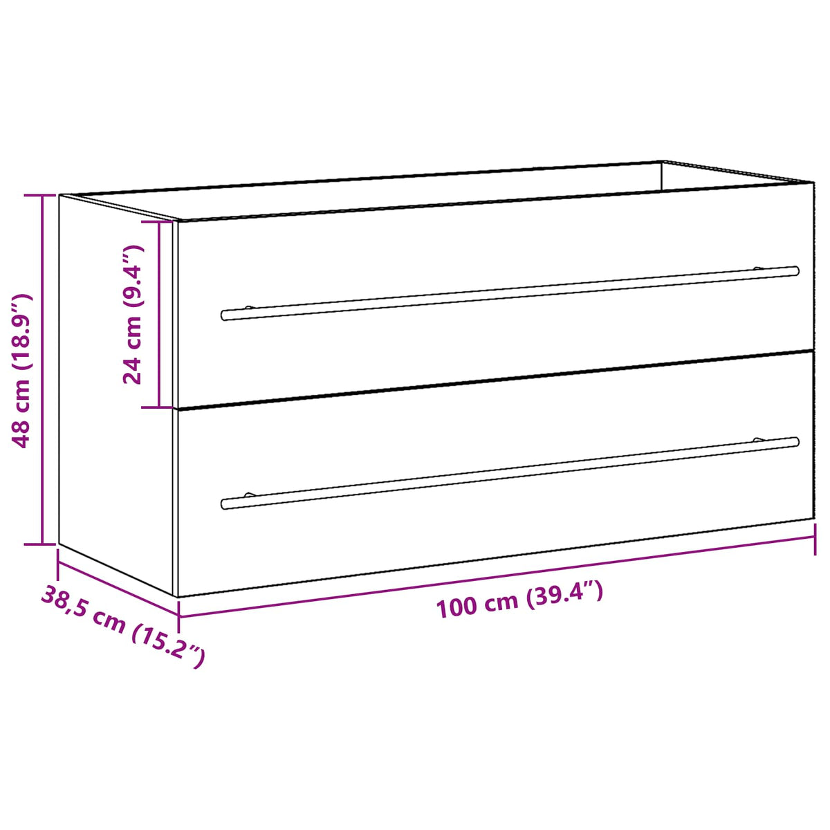 Ντουλάπι νιπτήρα Παλιό Ξύλο 100 x 38,5 x 48 cm - Pakobazaar