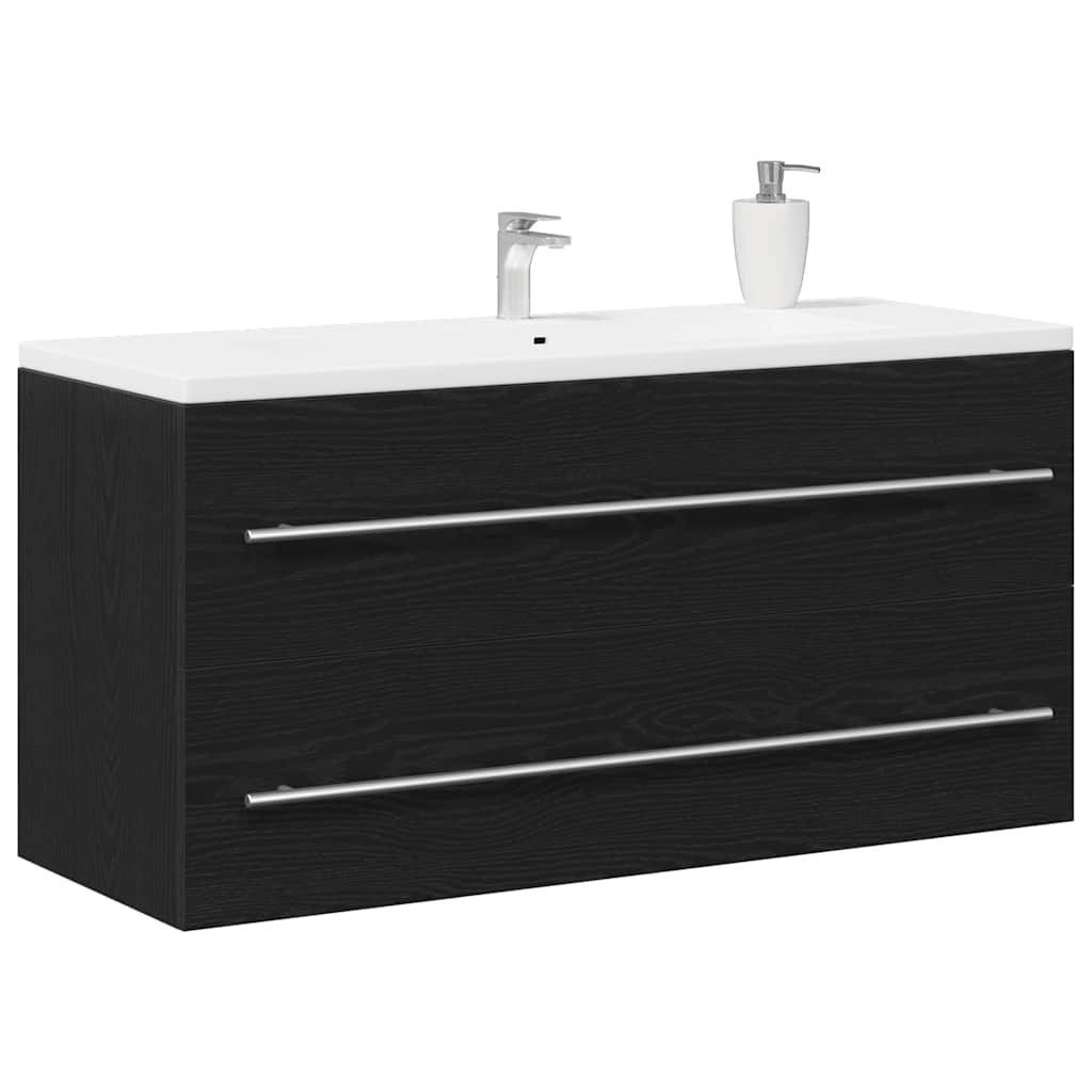 Ντουλάπι Νιπτήρα Μπάνιου Μαύρο Δρυς 100x38,5x48 εκ. από Τεχνητό Ξύλο - Pakobazaar