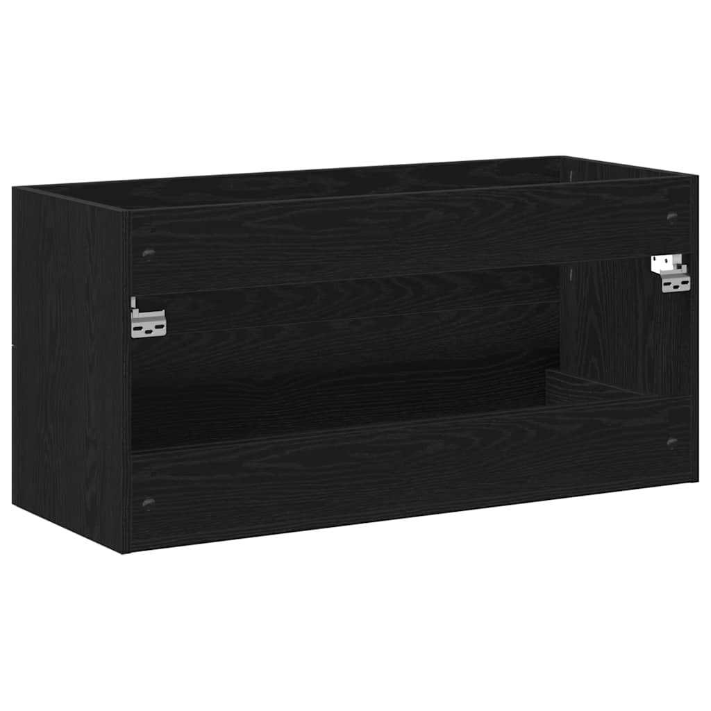 Ντουλάπι Νιπτήρα Μπάνιου Μαύρο Δρυς 100x38,5x48 εκ. από Τεχνητό Ξύλο - Pakobazaar