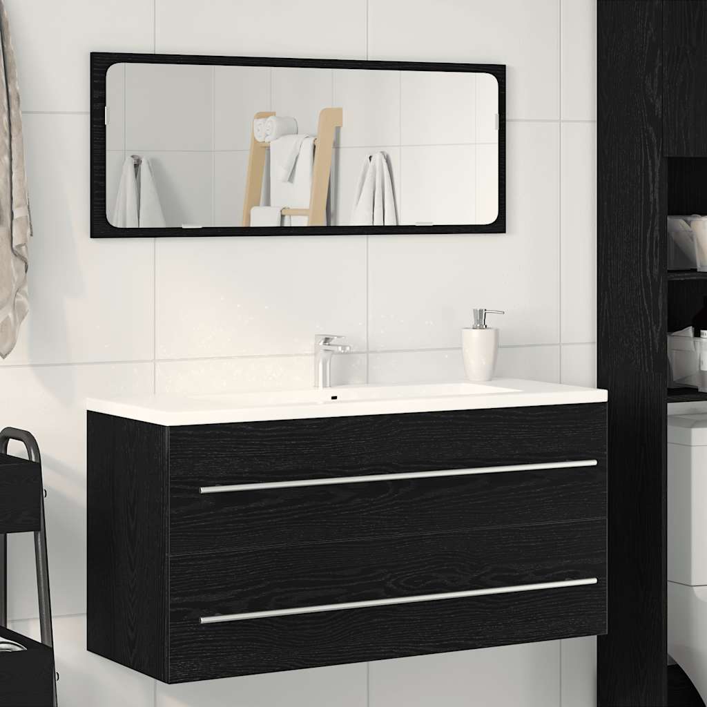 Ντουλάπι Νιπτήρα Μπάνιου Μαύρο Δρυς 100x38,5x48 εκ. από Τεχνητό Ξύλο - Pakobazaar
