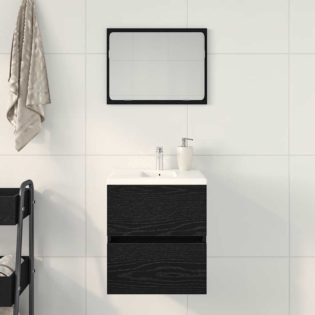 Ντουλάπι Νιπτήρα Μπάνιου Μαύρο Δρυς 41x38,5x45 εκ. από Τεχνητό Ξύλο - Pakobazaar