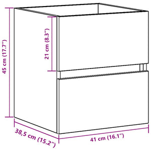 Ντουλάπι Νιπτήρα Μπάνιου Μαύρο Δρυς 41x38,5x45 εκ. από Τεχνητό Ξύλο - Pakobazaar