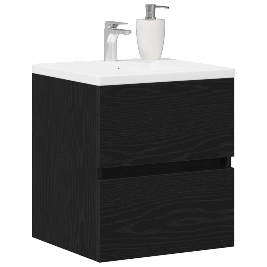 Ντουλάπι Νιπτήρα Μπάνιου Μαύρο Δρυς 41x38,5x45 εκ. από Τεχνητό Ξύλο - Pakobazaar