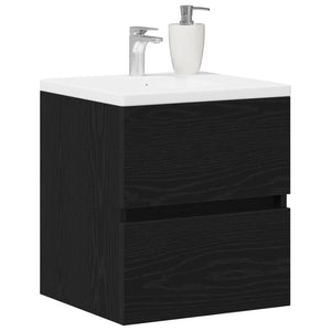 Ντουλάπι Νιπτήρα Μπάνιου Μαύρο Δρυς 41x38,5x45 εκ. από Τεχνητό Ξύλο - Pakobazaar