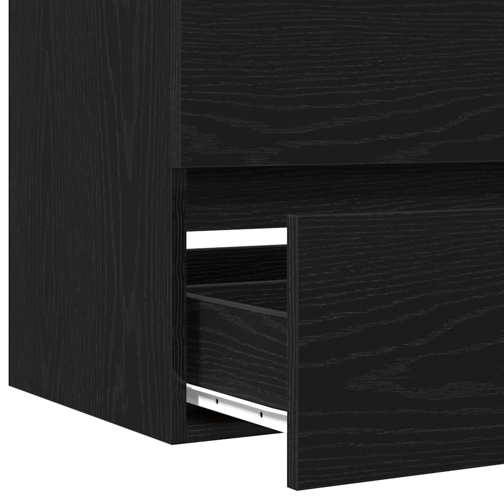 Ντουλάπι Νιπτήρα Μπάνιου Μαύρο Δρυς 41x38,5x45 εκ. από Τεχνητό Ξύλο - Pakobazaar