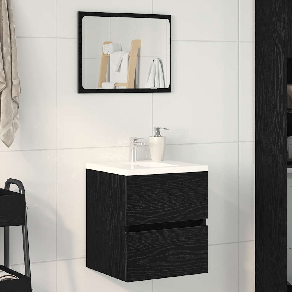 Ντουλάπι Νιπτήρα Μπάνιου Μαύρο Δρυς 41x38,5x45 εκ. από Τεχνητό Ξύλο - Pakobazaar