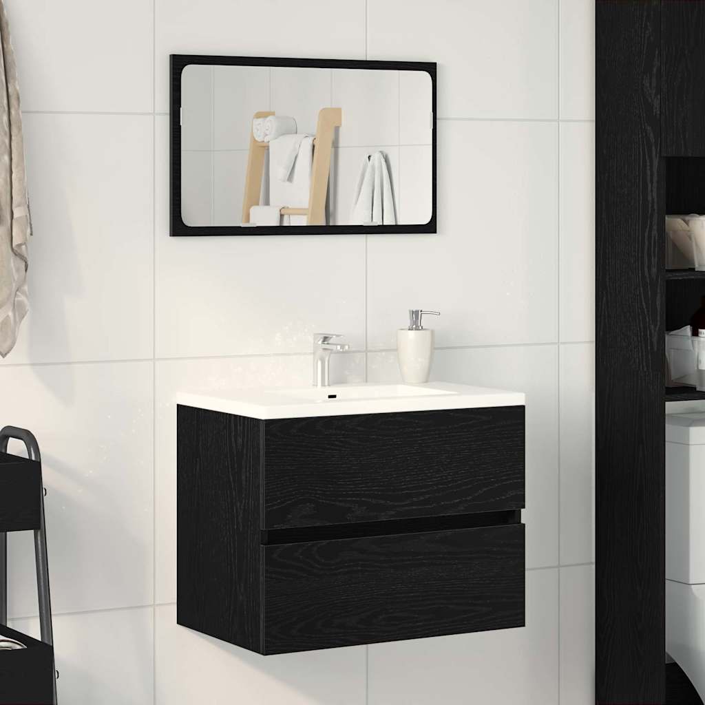 Ντουλάπα Νιπτήρα Mπάνιου Μαύρη Οξυά 60 x 38,5 x 45 cm - Pakobazaar