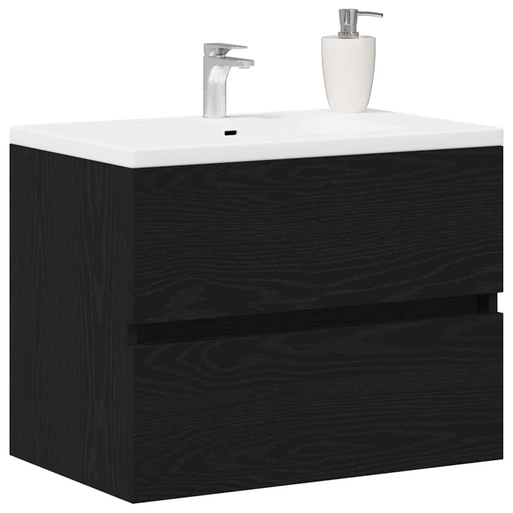 Ντουλάπα Νιπτήρα Mπάνιου Μαύρη Οξυά 60 x 38,5 x 45 cm - Pakobazaar
