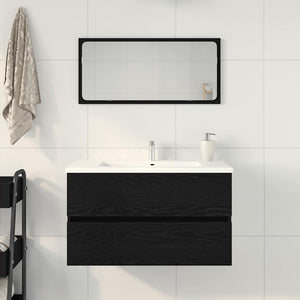 Ντουλάπα Νιπτήρα Mπάνιου Μαύρη Οξυά 80 x 38,5 x 45 cm - Pakobazaar