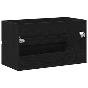 Ντουλάπα Νιπτήρα Mπάνιου Μαύρη Οξυά 80 x 38,5 x 45 cm - Pakobazaar