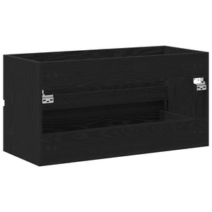 Ντουλάπα Νιπτήρα Mπάνιου Μαύρη Οξυά 90 x 38,5 x 45 cm - Pakobazaar