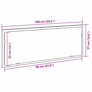 Καθρέφτης μπάνιου LED Μαύρη Οξυά 100 x 8,5 x 37 εκ. Γυαλί - Pakobazaar