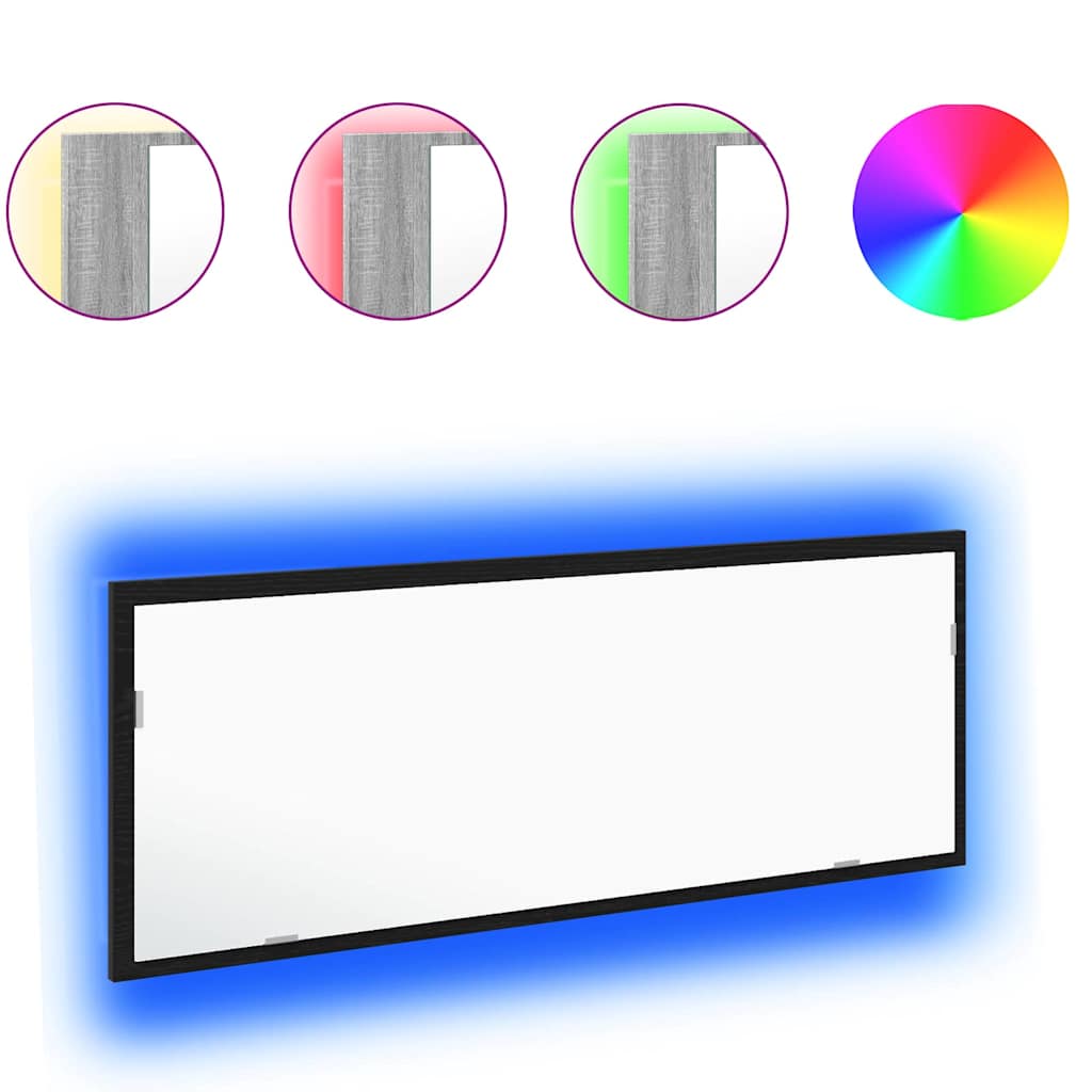 Καθρέφτης μπάνιου LED Μαύρη Οξυά 100 x 8,5 x 37 εκ. Γυαλί - Pakobazaar