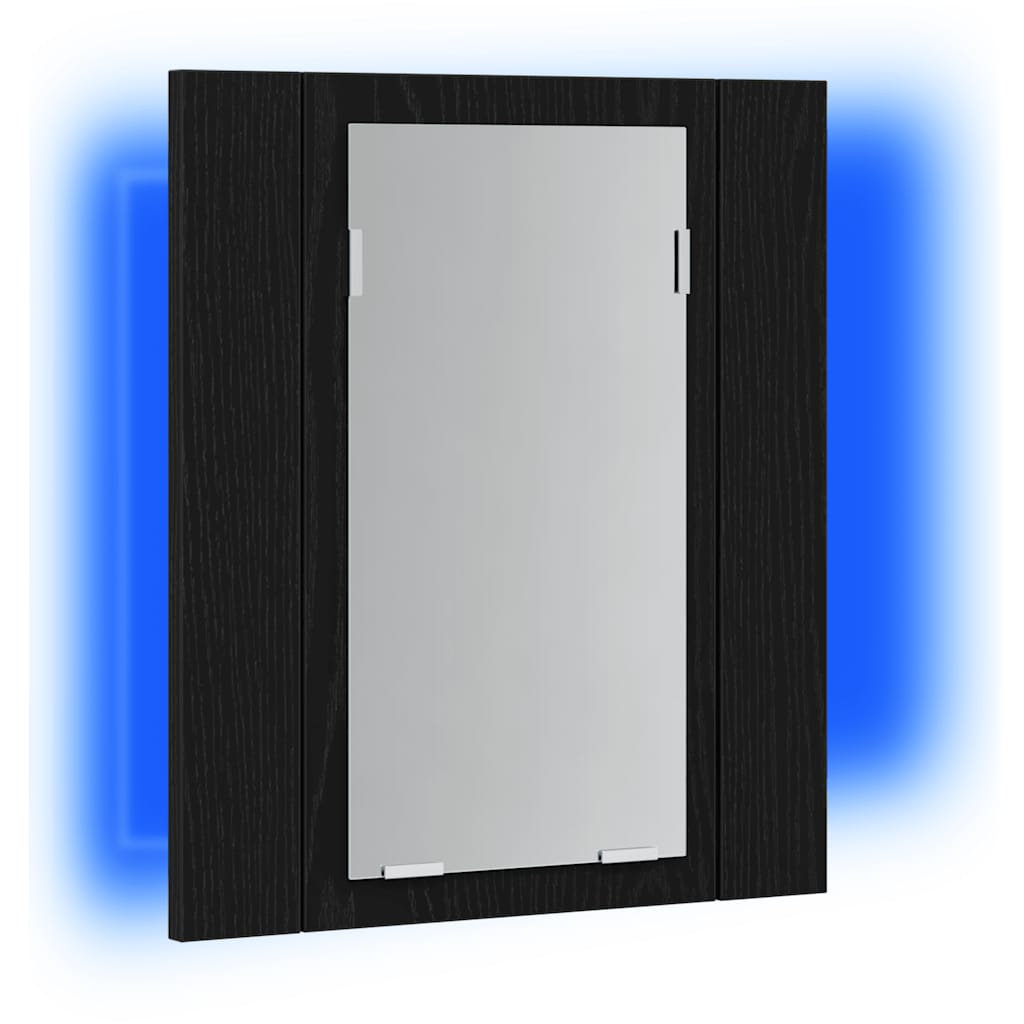 Ντουλάπι Μπάνιου με LED, Μαύρο Δρυς, 40x12x45 εκ. από Τεχνητό Ξύλο - Pakobazaar
