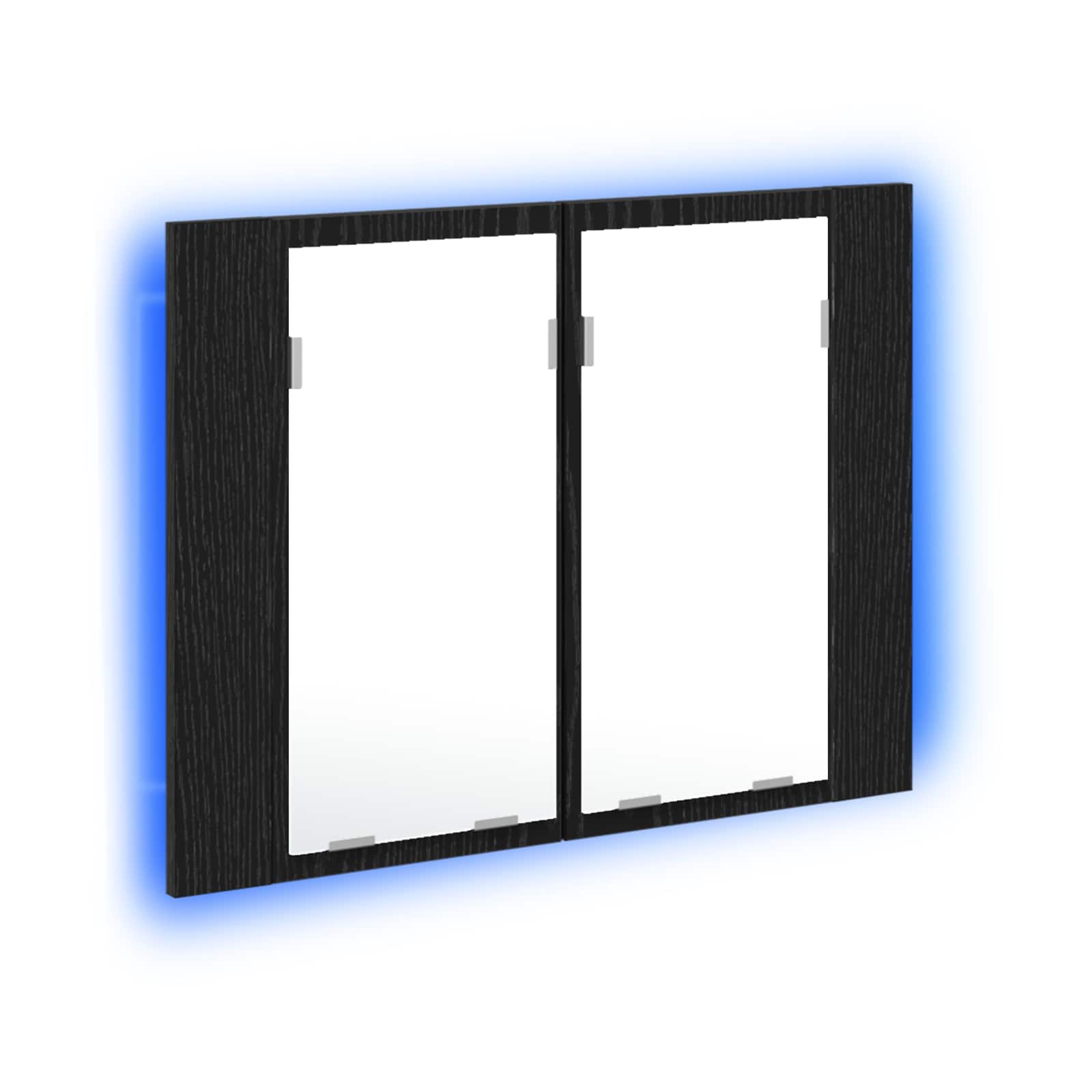 Καθρέφτης Ντουλάπα Μπάνιου με ράφι Μαύρη Οξυά 60 x 12 x 45 εκ. - Pakobazaar