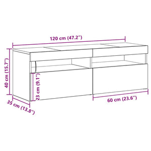 Ντουλάπι TV Μαύρη Οξυά 120 x 35 x 40 εκ. Επεξεργασμένο ξύλο - Pakobazaar