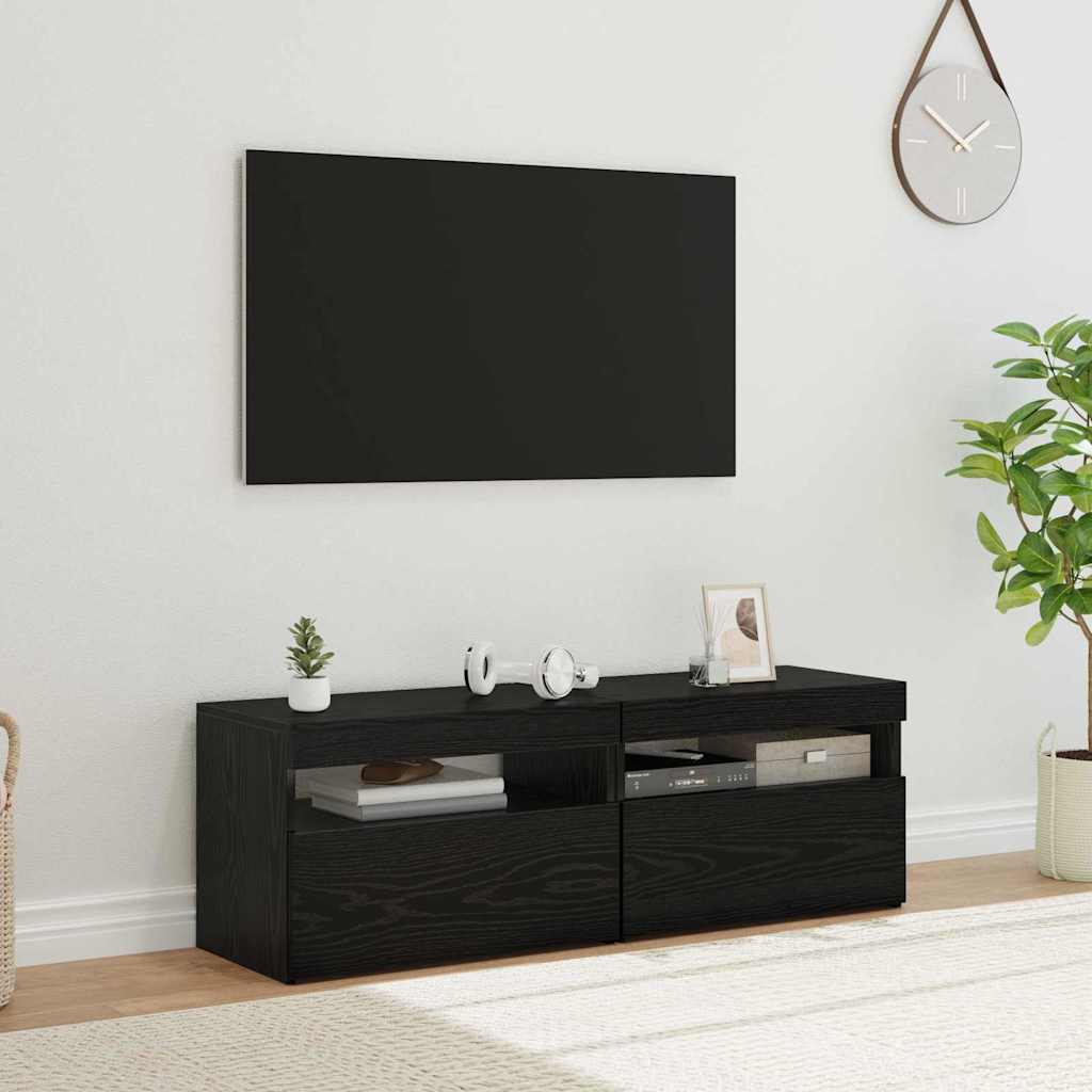 Ντουλάπι TV 2 pcs Μαύρη Οξυά 60 x 35 x 40 εκ. - Pakobazaar