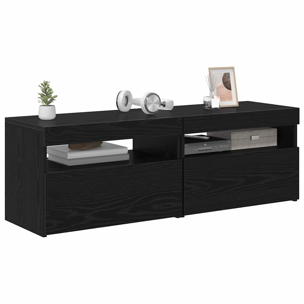 Ντουλάπι TV 2 pcs Μαύρη Οξυά 60 x 35 x 40 εκ. - Pakobazaar